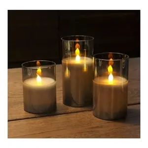 Набор Led свечей дымчатого цвета из 3 штук - Фото 2