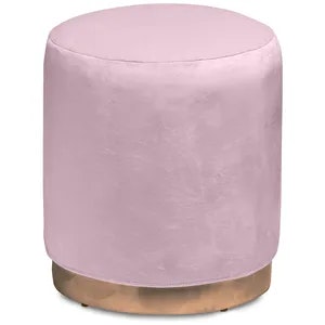 Пуф «Круг» золотой, пыльно-лавандовый бархат