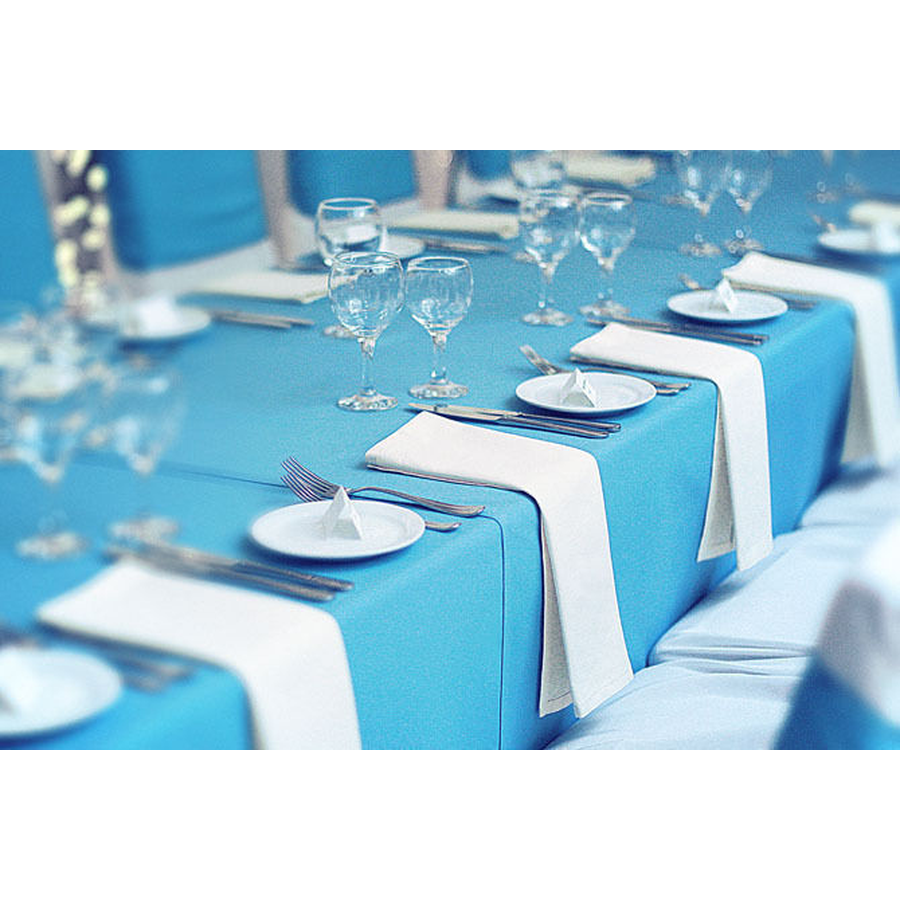 Скатерть прямоугольная габардин голубая - Фото миниатюра 2