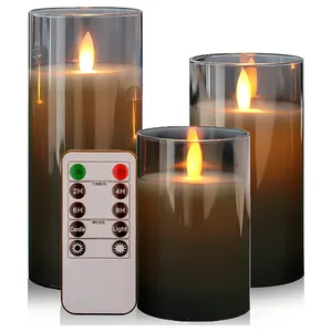 Набор Led свечей дымчатого цвета из 3 штук - Фото 1