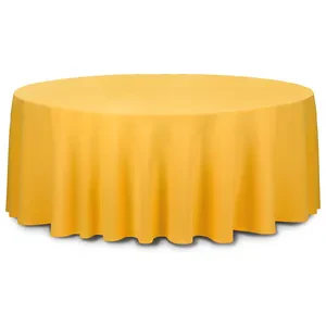 Скатерть круглая габардин желтая