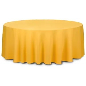 Скатерть круглая габардин желтая