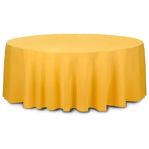 Скатерть круглая габардин желтая