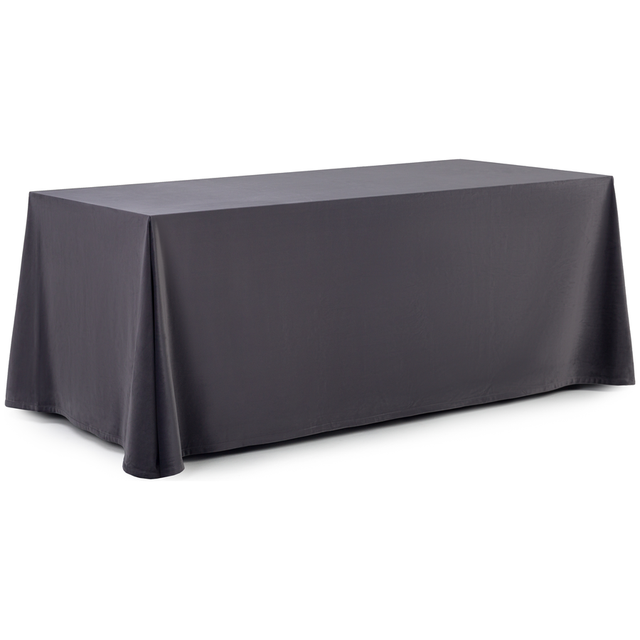 Скатерть прямая бархатная графитовая широкая - Фото основное 1