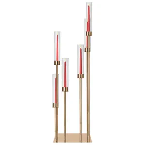 Канделябр «Тот» на 6 свечей золотой металлический - Фото 5