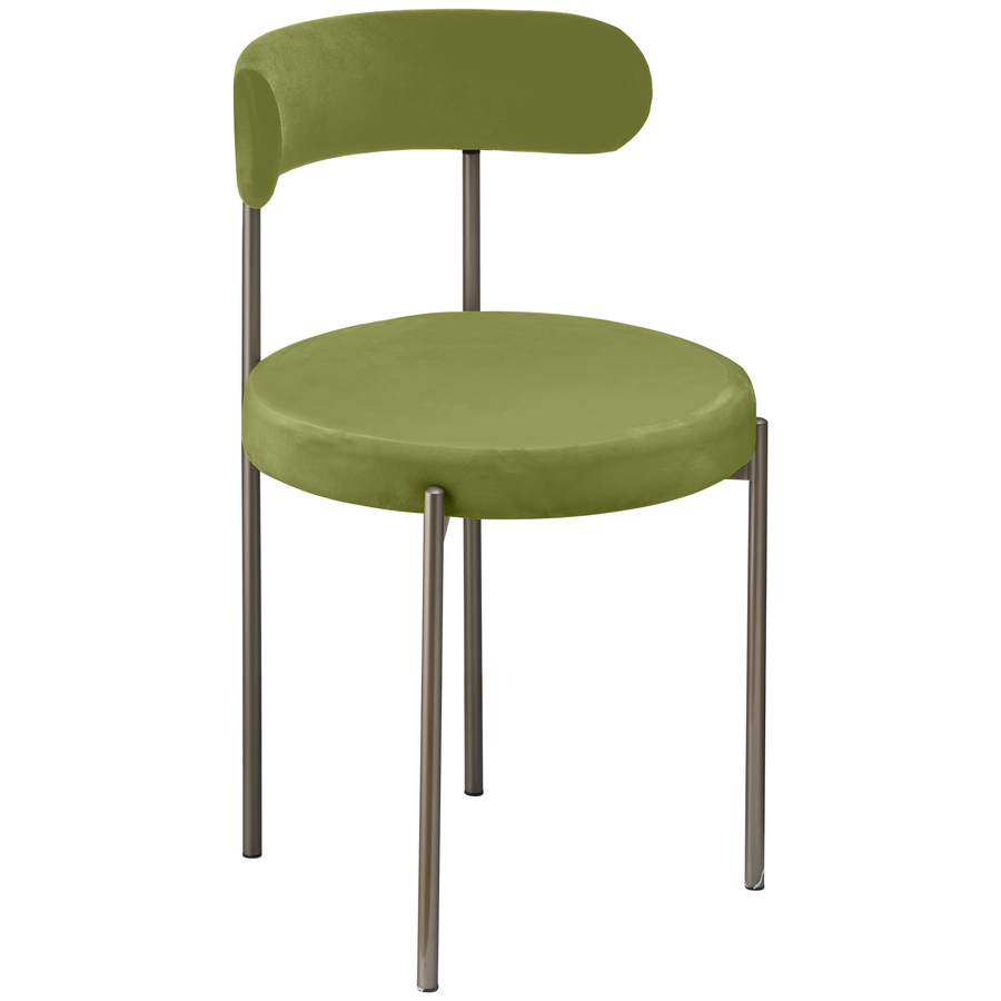 Стул «Лира» графитовый, теплый зеленый бархат - Фото миниатюра 1