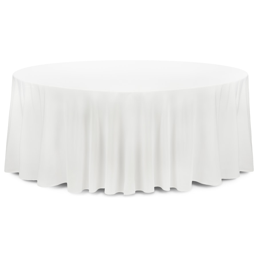 Скатерть круглая поликоттон белая - Фото миниатюра 1
