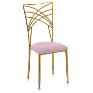 Стул «Хамелеон» золотой, пыльно-лавандовая подушка из бархата