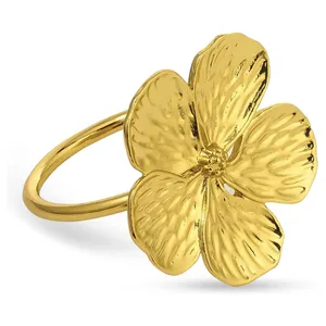 Кольцо для салфетки «Мишель» золотое - Фото 1