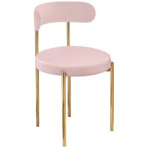 Стул «Лира» золотой, пыльно-розовый бархат