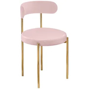 Стул «Лира» золотой, пыльно-розовый бархат