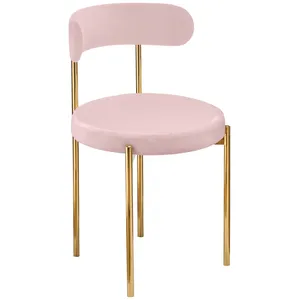 Стул «Лира» золотой, пыльно-розовый бархат