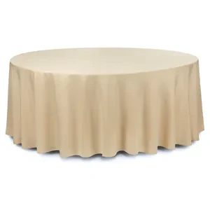 Скатерть круглая габардин бежевая - Фото 1