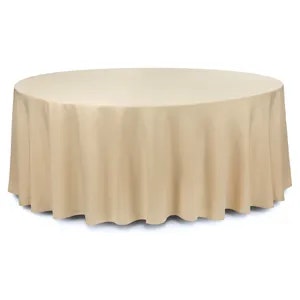 Скатерть круглая габардин бежевая