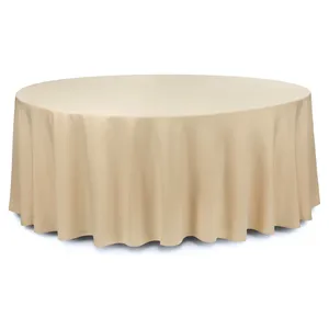 Скатерть круглая габардин бежевая