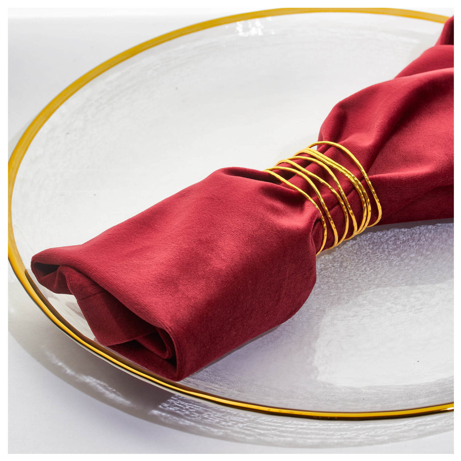 Салфетка бархатная бордовая - Фото миниатюра 2