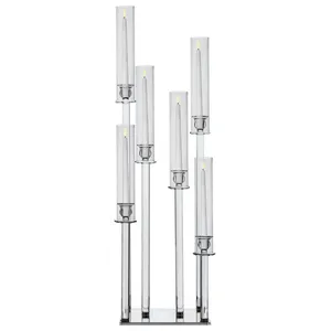 Канделябр «Тот» на 6 свечей прозрачный стеклянный - Фото 3