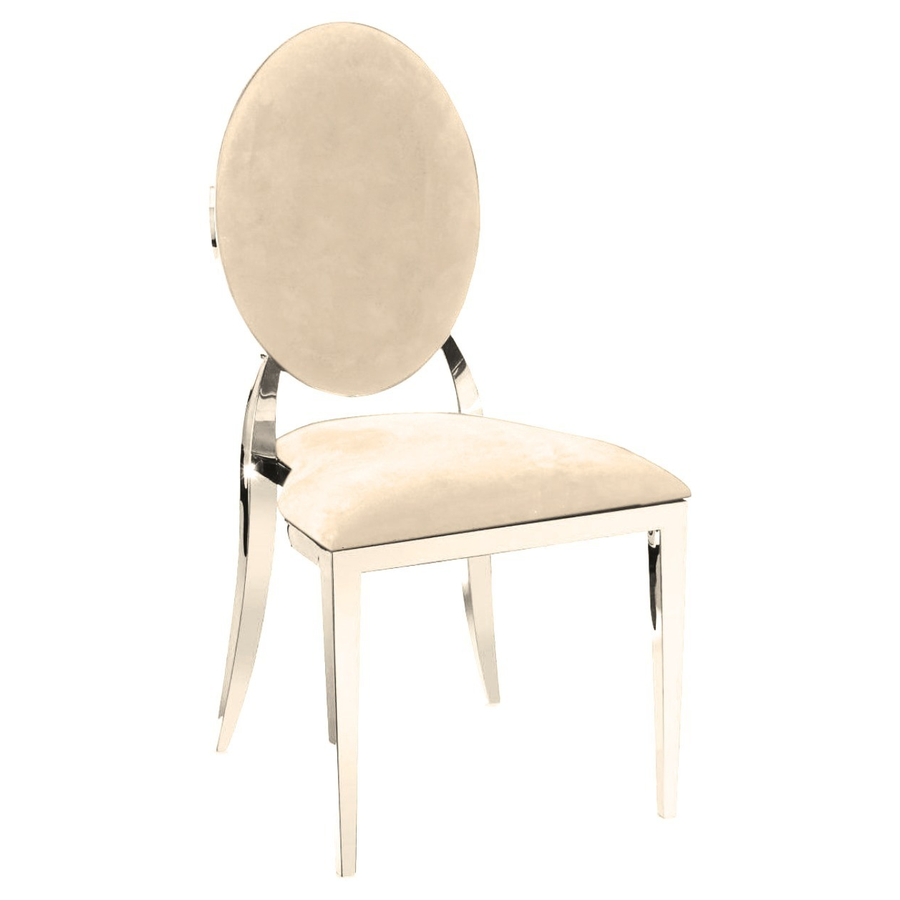 Стул «Вашингтон» серебряный, кремовые подушки из бархата - Фото миниатюра 1