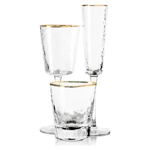 Бокал "Эванс" для шампанского с золотой каймой 180 мл. - Фото 2