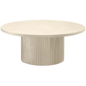 Стол «Арис» круглый, бархат светло-бежевый
