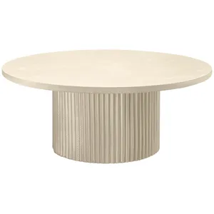Стол «Арис» круглый, бархат светло-бежевый