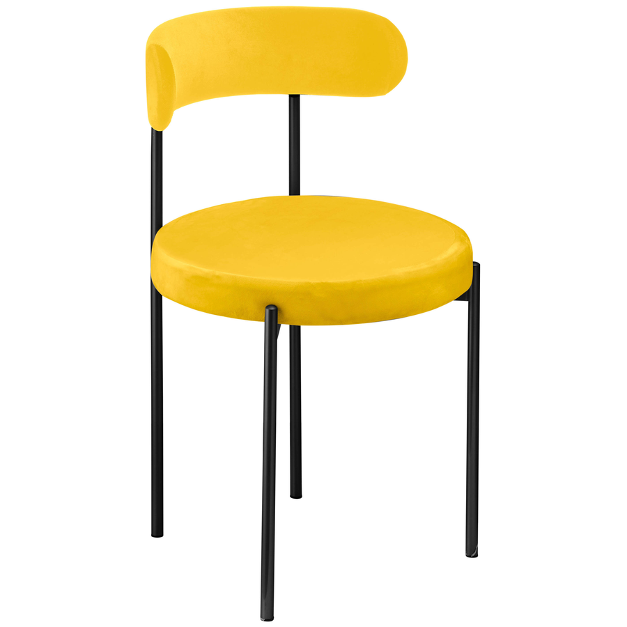 Стул «Лира» черный, желтый бархат - Фото миниатюра 1
