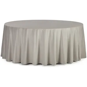 Скатерть круглая бархатная светло-серая