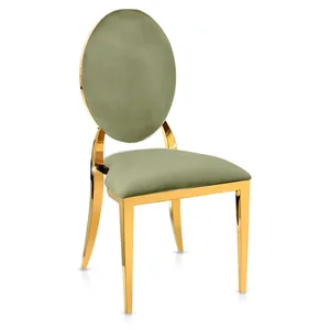 Стул «Вашингтон» золотой, пыльно-зеленые подушки из бархата