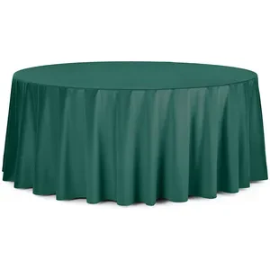 Скатерть круглая бархатная изумрудная