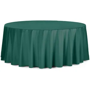 Скатерть круглая бархатная изумрудная - Фото 1