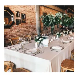 Скатерть круглая габардин бежевая - Фото 2