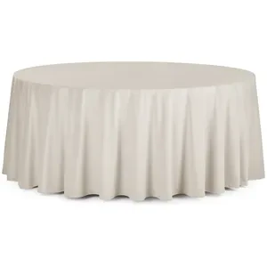 Скатерть круглая бархатная кремовая - Фото 1
