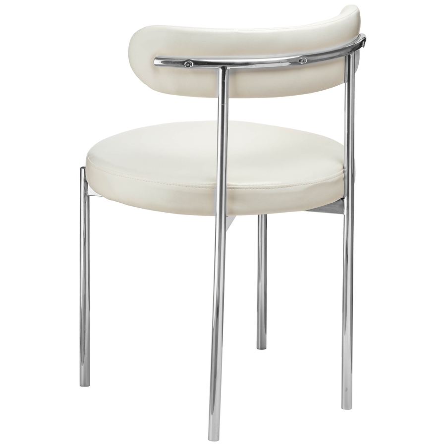 Стул «Лира» серебряный с кожаными подушками - Фото миниатюра 2