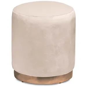 Пуф «Круг» золотой, кремовый бархат