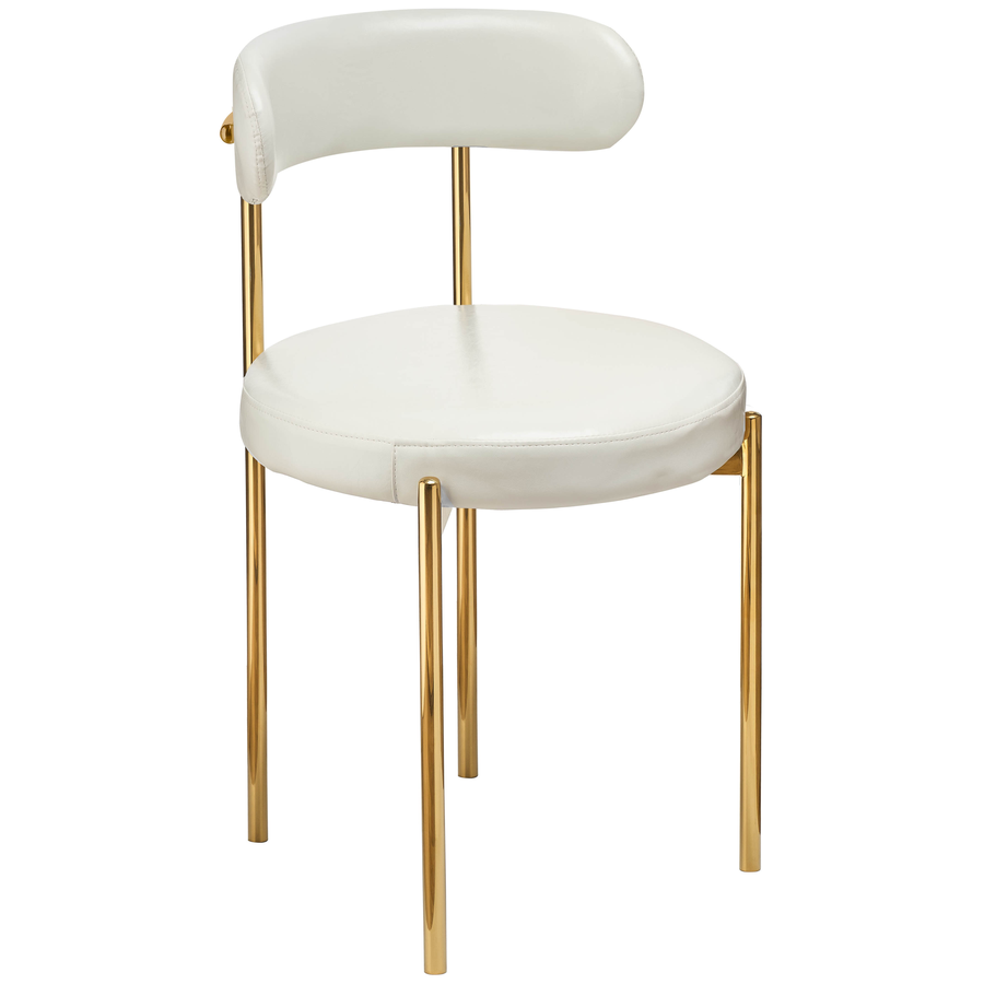 Стул «Лира» золотой с кожаными подушками - Фото миниатюра 1