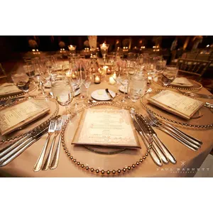 Подстановочная тарелка «Бусинки» прозрачная с золотыми бусинами - Фото 3