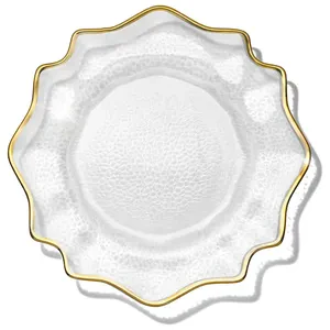 Подстановочная тарелка «Фиона» прозрачная с золотой каймой - Фото 1