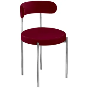 Стул «Лира» серебряный, бордовый бархат