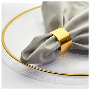 Кольцо для салфетки «Нобель» золотое - Фото 2