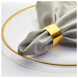 Кольцо для салфетки «Нобель» золотое - Фото 2