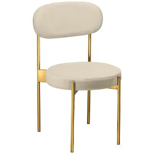 Стул «Тотем» золотой, сливочно-молочный бархат
