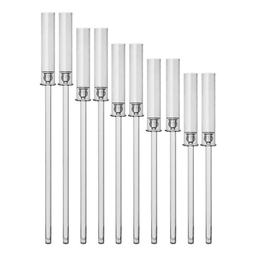 10 прозрачных стоек с плафонами: 120, 110, 100, 90, 80 см - Фото миниатюра 1