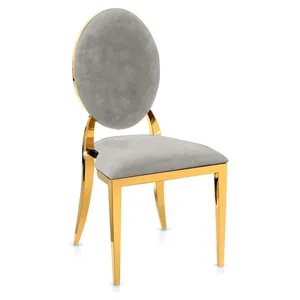 Стул «Вашингтон» золотой, светло-серые подушки из бархата