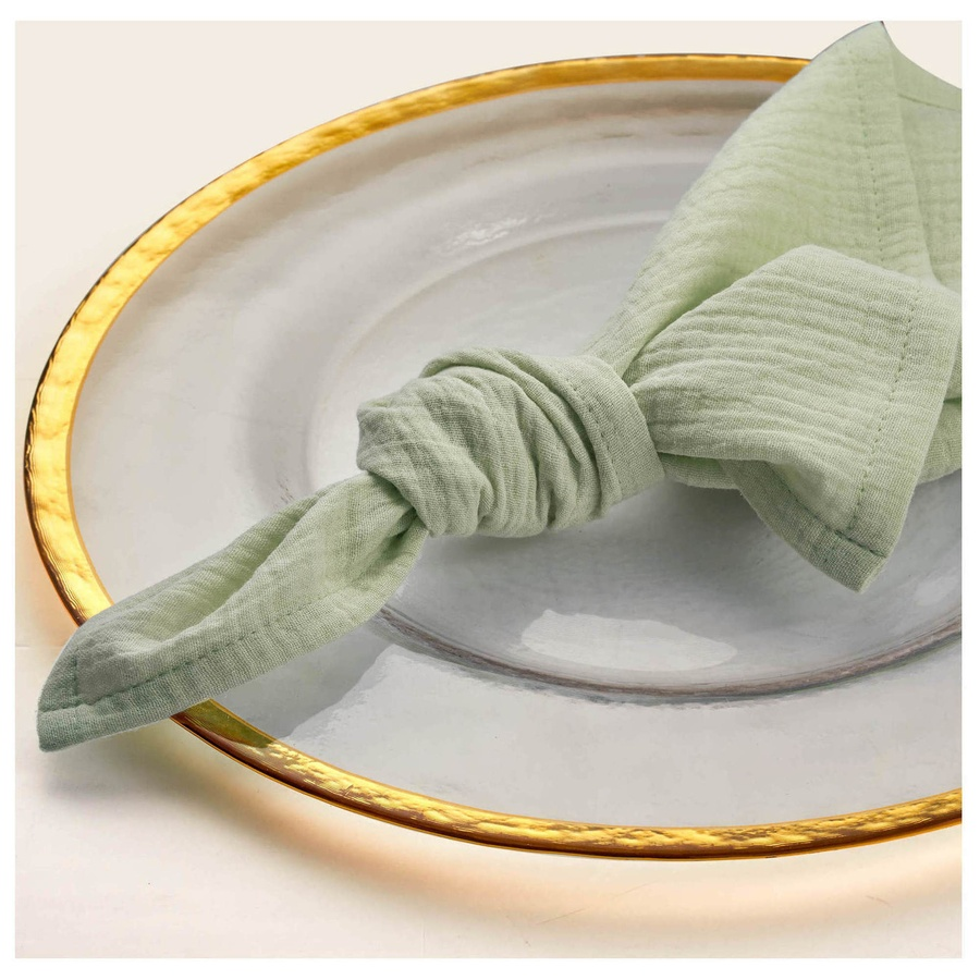 Салфетка из муслина фисташковая - Фото миниатюра 3