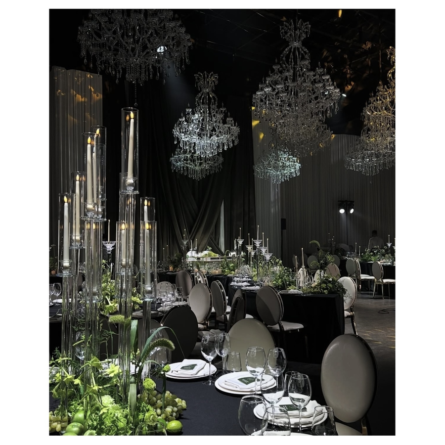 Канделябр «Пламп» на 12 свечей прозрачный стеклянный - Фото миниатюра 4