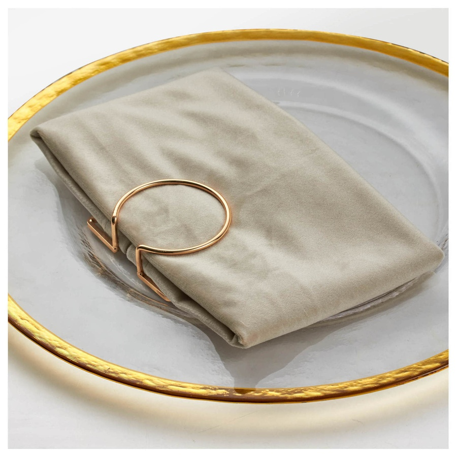 Салфетка бархатная серо-бежевая - Фото миниатюра 2