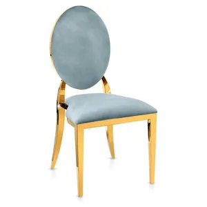 Стул Вашингтон золотой, серо-голубые подушки из бархата