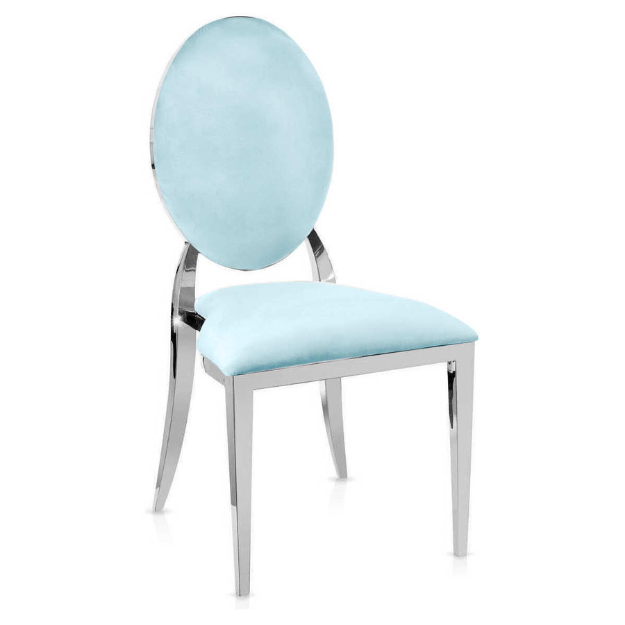 Стул «Вашингтон» серебряный, небесные подушки из бархата - Фото основное 1