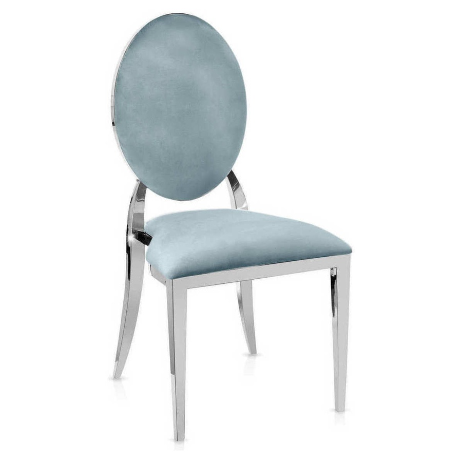 Стул Вашингтон серебро, серо-голубые подушки из бархата - Фото миниатюра 1