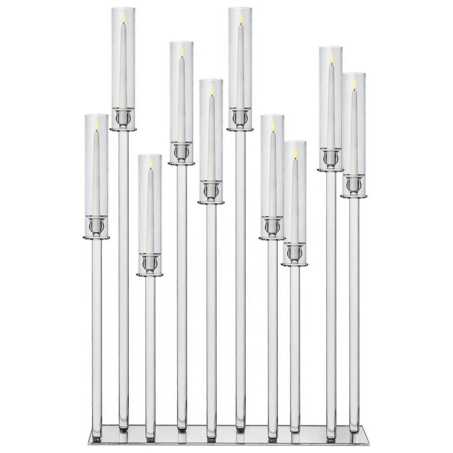 Канделябр «Пламп» на 12 свечей прозрачный стеклянный - Фото миниатюра 3